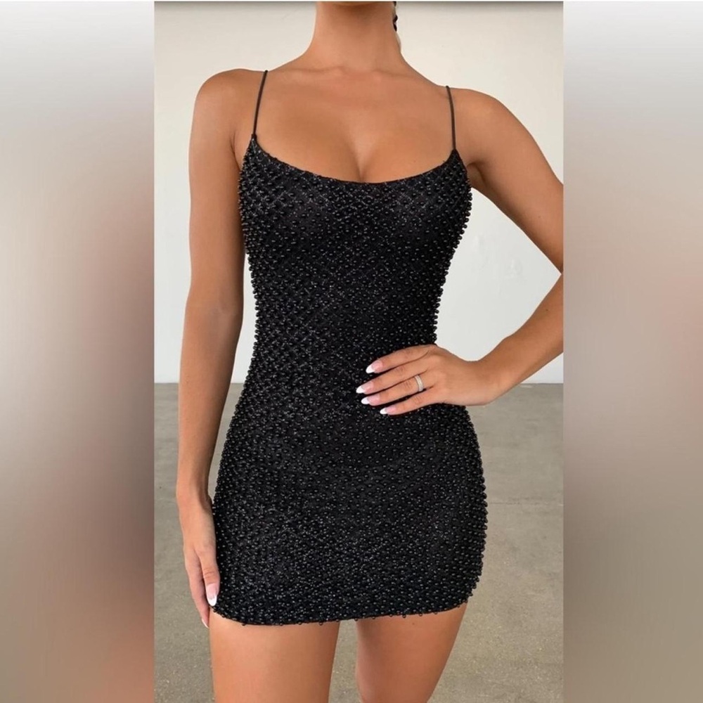 Oh Polly | Embellished Mini Dress in Black, US8